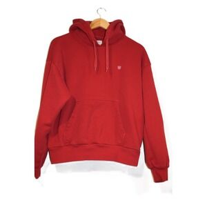 Brixton Men's Red Hoodie Pullover Sweatshirt Size M Embroidered Logo